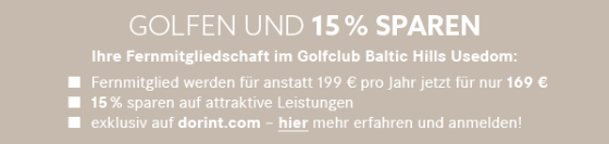 Fernmitgliedschaft im Golfclub Baltic Hills auf Usedom